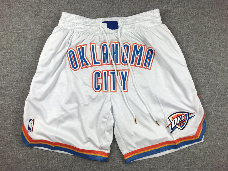 2025 Men NBA Oklahoma City Thunder Shorts White